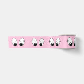 Roze Satijnen Lint Speelse Nieuwsgierige Ogen (Voorkant)
