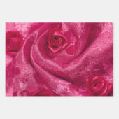 Roze Satijnen Roos Inpakpapier Vel (Voorkant 3)