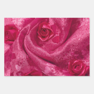Roze Satijnen Roos Inpakpapier Vel