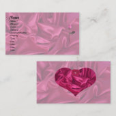 Roze Satin Heart! Visitekaartje (Voorkant / Achterkant)