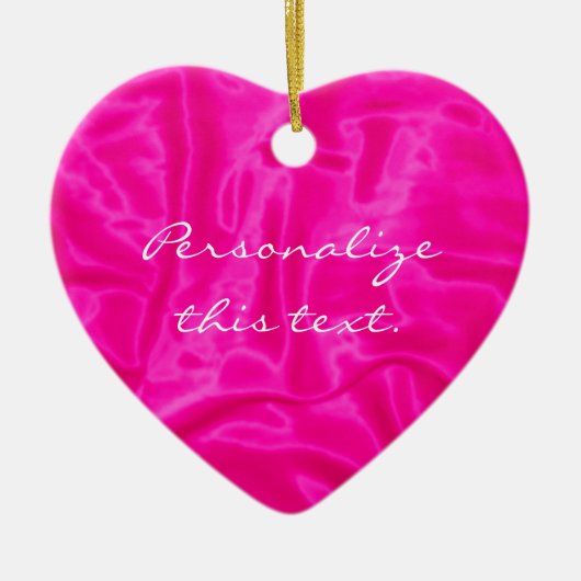 Roze Satin-kerstversiering Keramisch Ornament (Voorkant)