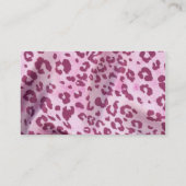 roze satin/luipaard visitekaartje (Achterkant)
