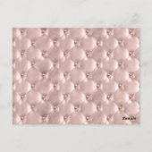 Roze Satin Pearls Quinceañera RSVP Briefkaart (Achterkant)