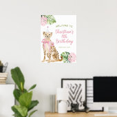Roze Savanne Jachtluipaard Welkomstbord Poster (Thuiskantoor)