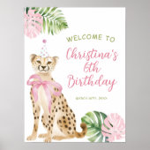 Roze Savanne Jachtluipaard Welkomstbord Poster (Voorkant)