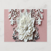 Roze save the date aankondigingskaart (Achterkant)
