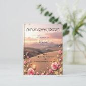 Roze save the date aankondigingskaart (Staand voorkant)
