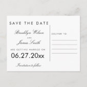 Roze Save The Date ansichtkaart met goud folie-eff Aankondigingskaart (Achterkant)