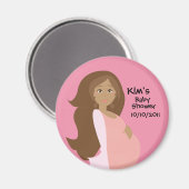 Roze Save The Date Baby shower Magnet (Voorkant / Achterkant)