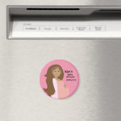 Roze Save The Date Baby shower Magnet (Insitu (Vaatwasser))