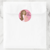 Roze Save The Date Baby shower Ronde Sticker (Tas)