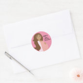 Roze Save The Date Baby shower Ronde Sticker (Envelop)