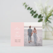 roze Save the Date Briefkaart (Staand voorkant)