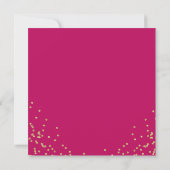 Roze Save the Date Goud Glitter Kaart (Achterkant)