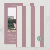 Roze Save The Date met Schulpvormige Rand Kaart (Voorkant / Achterkant)