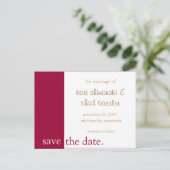 Roze save the date Modern Aankondigingskaart (Staand voorkant)