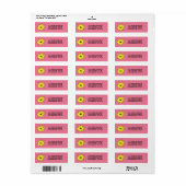Roze Save the Day Superhero Retouradreslabels Etiket (Full Sheet)