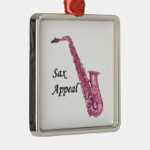 Roze sax metalen ornament (Rechts)