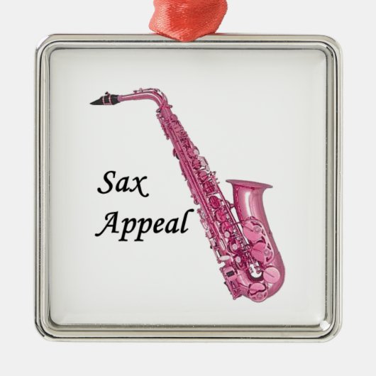 Roze sax metalen ornament (Voorkant)