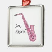 Roze sax metalen ornament (Links)
