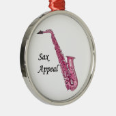 Roze sax metalen ornament (Rechts)
