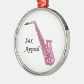 Roze sax metalen ornament (Links)