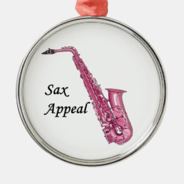 Roze sax metalen ornament
