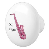 Roze Saxofoon Keramische Trek Knop (Rechts)