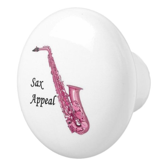 Roze Saxofoon Keramische Trek Knop (Rechts)