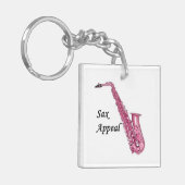 Roze Saxofoon Sleutelhanger (Voorkant Links)