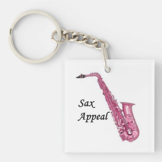 Roze Saxofoon Sleutelhanger (Voorkant)