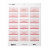 Roze Scallop en Kant 2 Adreslabel Etiket (Full Sheet)