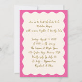 Roze Scallop Mimosa Brunch Vrijgezellenfeest Hot P Kaart (Voorkant)