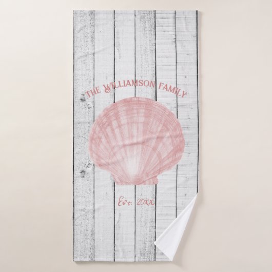 Roze Scallop Shell Bath-handdoekset Bad Handdoek (Badhanddoek)