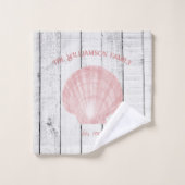 Roze Scallop Shell Bath-handdoekset Bad Handdoek (Wasdoekje)