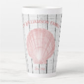 Roze Scallop Shell Latte Mok (Voorkant)
