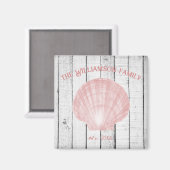 Roze  Scallop Shell Magnet (Voorkant / Achterkant)