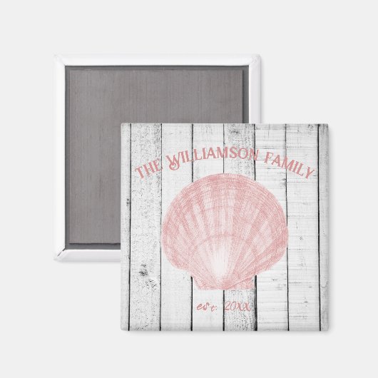 Roze Scallop Shell Magnet (Voorkant / Achterkant)
