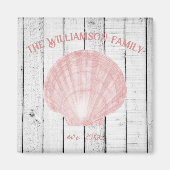 Roze  Scallop Shell Magnet (Voorkant)