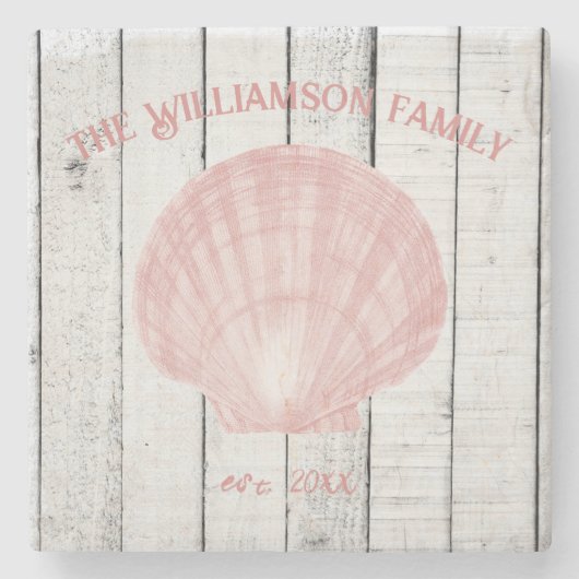 Roze Scallop Shell Onderzetter (Voorkant)