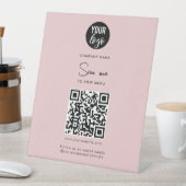 Roze scan me naar Uitzicht Menu Order QR Code Reclamebord Met Voetstuk (Insitu)