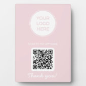 Roze scan me om QR-codeplaque te betalen Fotoplaat (voorkant)