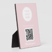 Roze scan me om QR-codeplaque te betalen Fotoplaat (Zijkant)