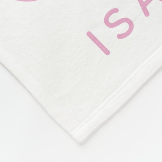 Roze Scandinavian Modern Geometric Monogram Naam Fleece Deken (Hoek)