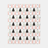 Roze Scandinavische Kerst  Fleece Deken (Voorkant)