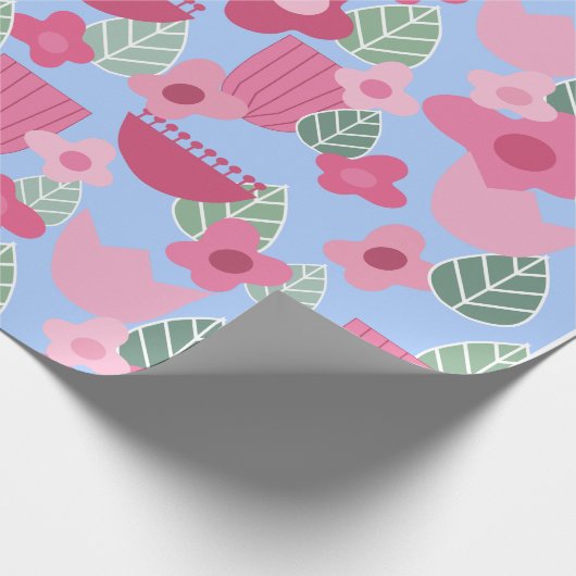 Roze Scandinavische lente Cadeaupapier (Hoek)