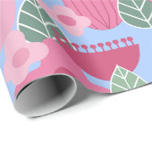 Roze Scandinavische lente Cadeaupapier (Rol Hoek)