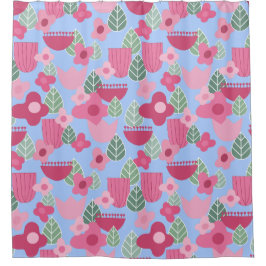 Roze Scandinavische lente Douchegordijn