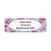Roze Scandinavische lente Etiket (Voorkant)