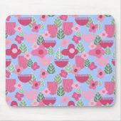 Roze Scandinavische lente Muismat (Voorkant)